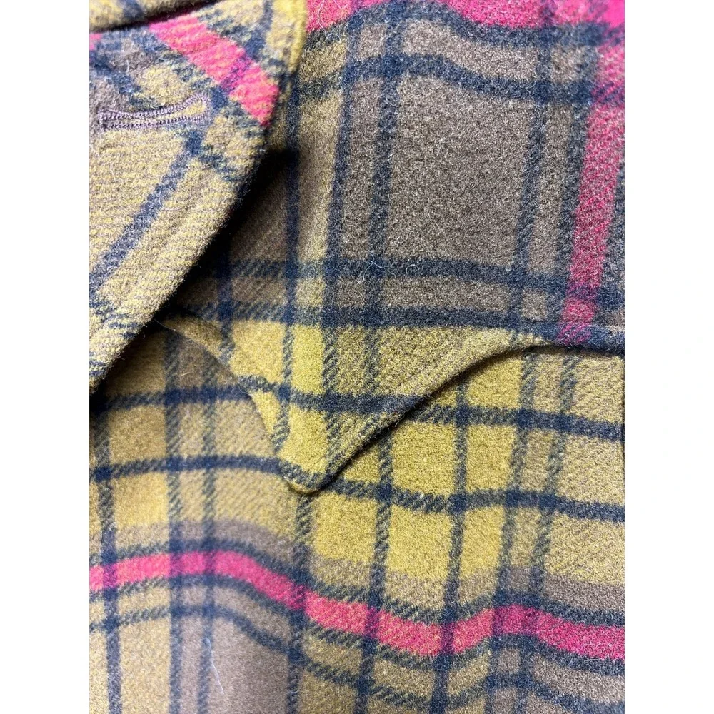 Vintage Banana Republic Made in Italy Wool Plaid Jacket Western Barn Coat M